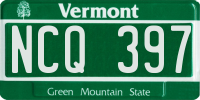 VT license plate NCQ397