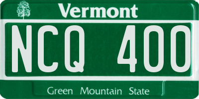 VT license plate NCQ400