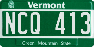 VT license plate NCQ413