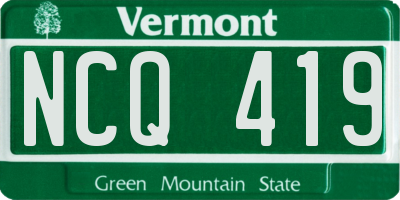 VT license plate NCQ419
