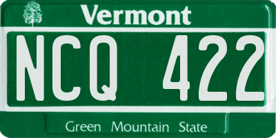 VT license plate NCQ422