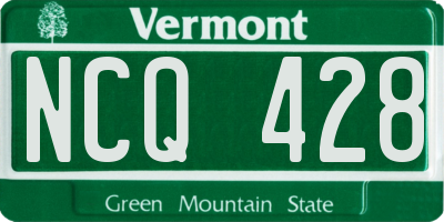VT license plate NCQ428