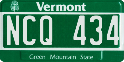 VT license plate NCQ434
