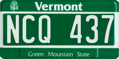 VT license plate NCQ437