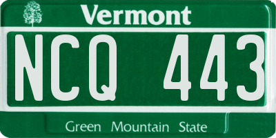 VT license plate NCQ443