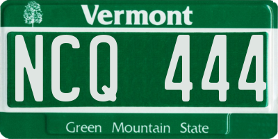 VT license plate NCQ444