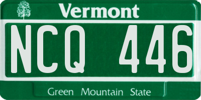 VT license plate NCQ446