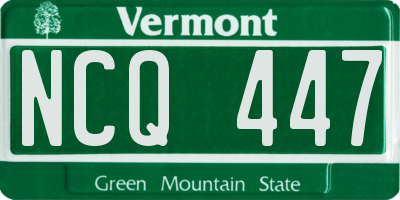 VT license plate NCQ447