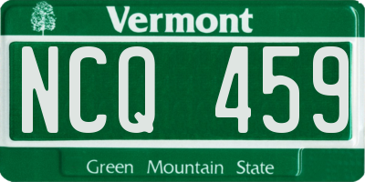 VT license plate NCQ459
