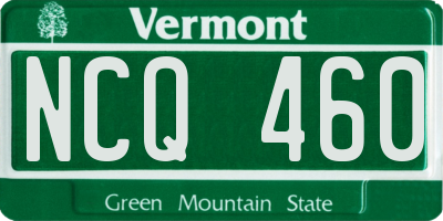 VT license plate NCQ460