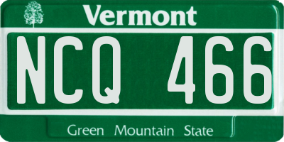 VT license plate NCQ466