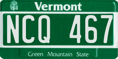VT license plate NCQ467