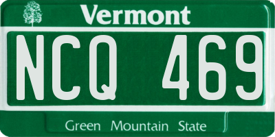 VT license plate NCQ469
