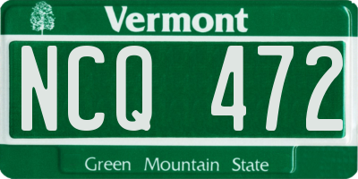 VT license plate NCQ472