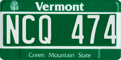 VT license plate NCQ474