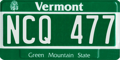 VT license plate NCQ477