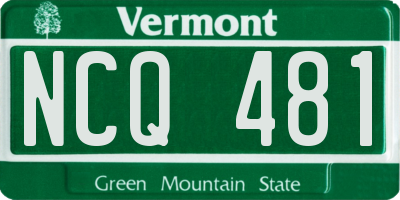 VT license plate NCQ481