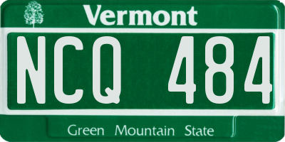 VT license plate NCQ484