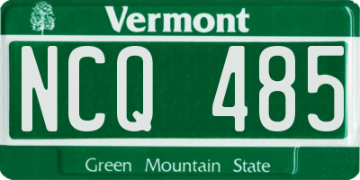 VT license plate NCQ485