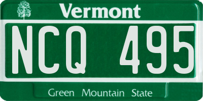 VT license plate NCQ495