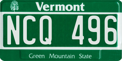VT license plate NCQ496