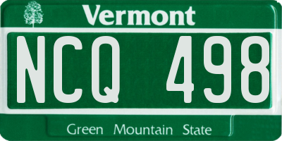 VT license plate NCQ498