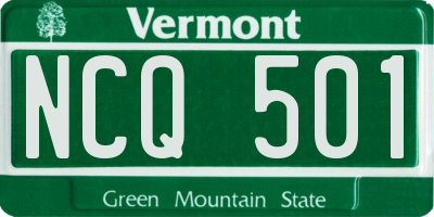 VT license plate NCQ501