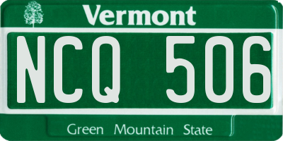 VT license plate NCQ506