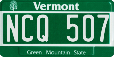 VT license plate NCQ507