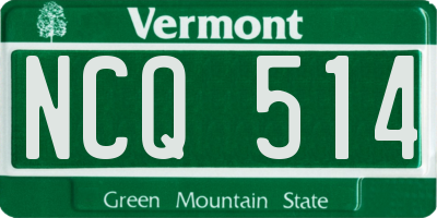 VT license plate NCQ514