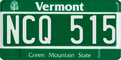VT license plate NCQ515