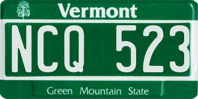 VT license plate NCQ523