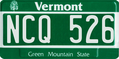 VT license plate NCQ526