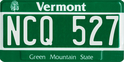 VT license plate NCQ527