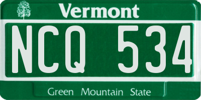 VT license plate NCQ534