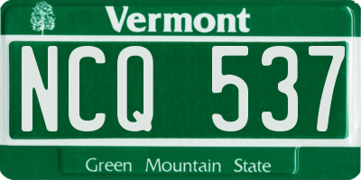 VT license plate NCQ537