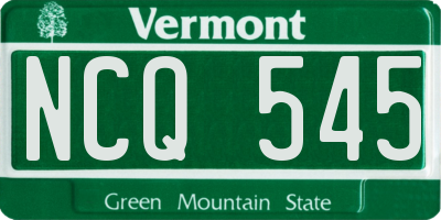 VT license plate NCQ545