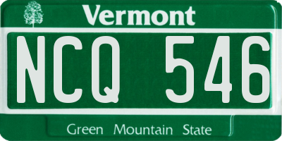 VT license plate NCQ546
