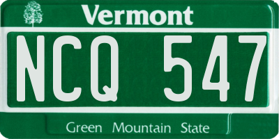 VT license plate NCQ547