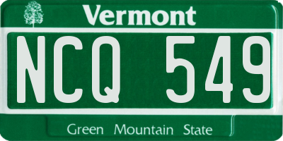 VT license plate NCQ549