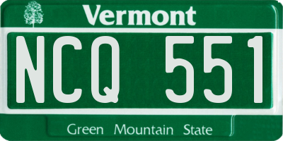 VT license plate NCQ551