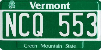 VT license plate NCQ553