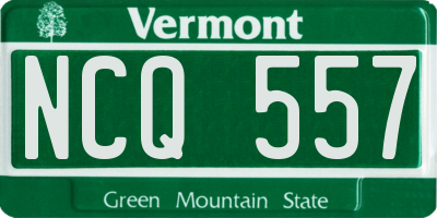 VT license plate NCQ557
