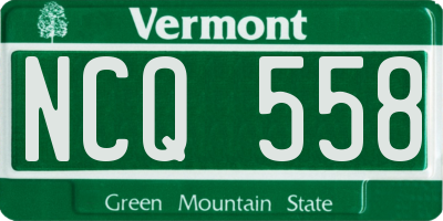 VT license plate NCQ558