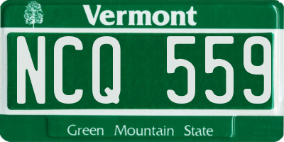 VT license plate NCQ559