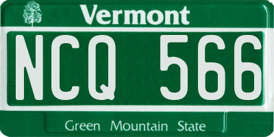 VT license plate NCQ566