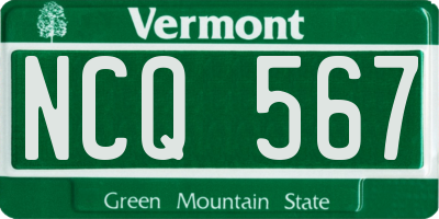 VT license plate NCQ567