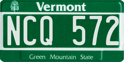 VT license plate NCQ572