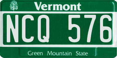 VT license plate NCQ576