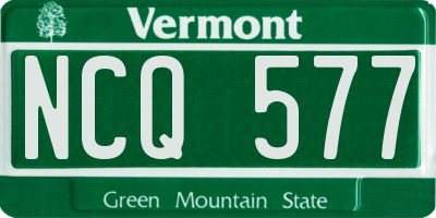 VT license plate NCQ577